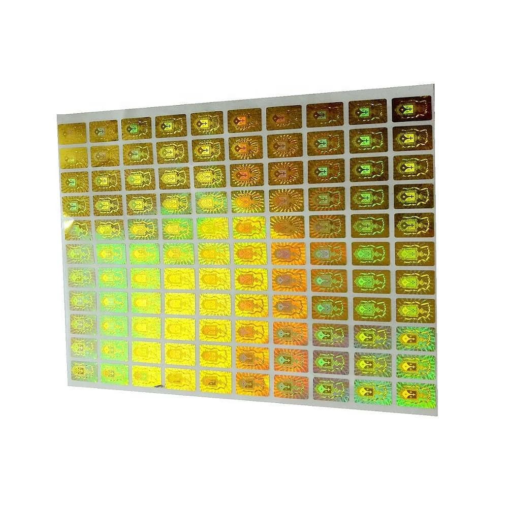 Custom Made Golden Hologram Security Sticker Laser  Label