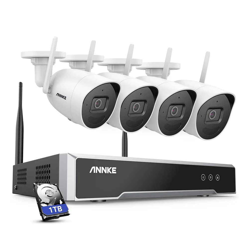 ANNKE 5MP Super HD Wireless Security Camera System with 1TB HDD 8CH H.265+ coding NVR IP Outdoor WiFi Camera System