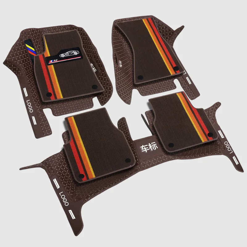 High Quality PVC Leather bottom vinyl coil upper double layer anti slip car floor mats