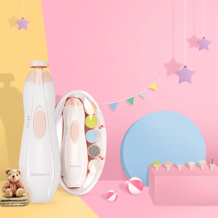 Electric Baby Nail Clipper Cutter Trimmer Scissors Kit Kid Infant Adult Newborn Nail Care Manicure File Drill With Light