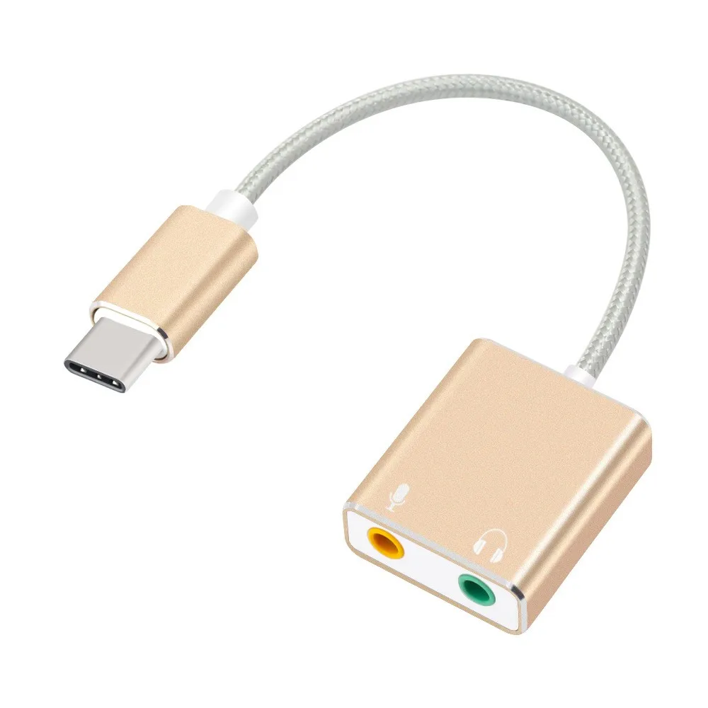 Горячая Распродажа алюминиевый сплав Внешний проводной Type-C USB-C аудио adapte стерео 7.1CH Тип C Звуковая карта для мобильного телефона планшет