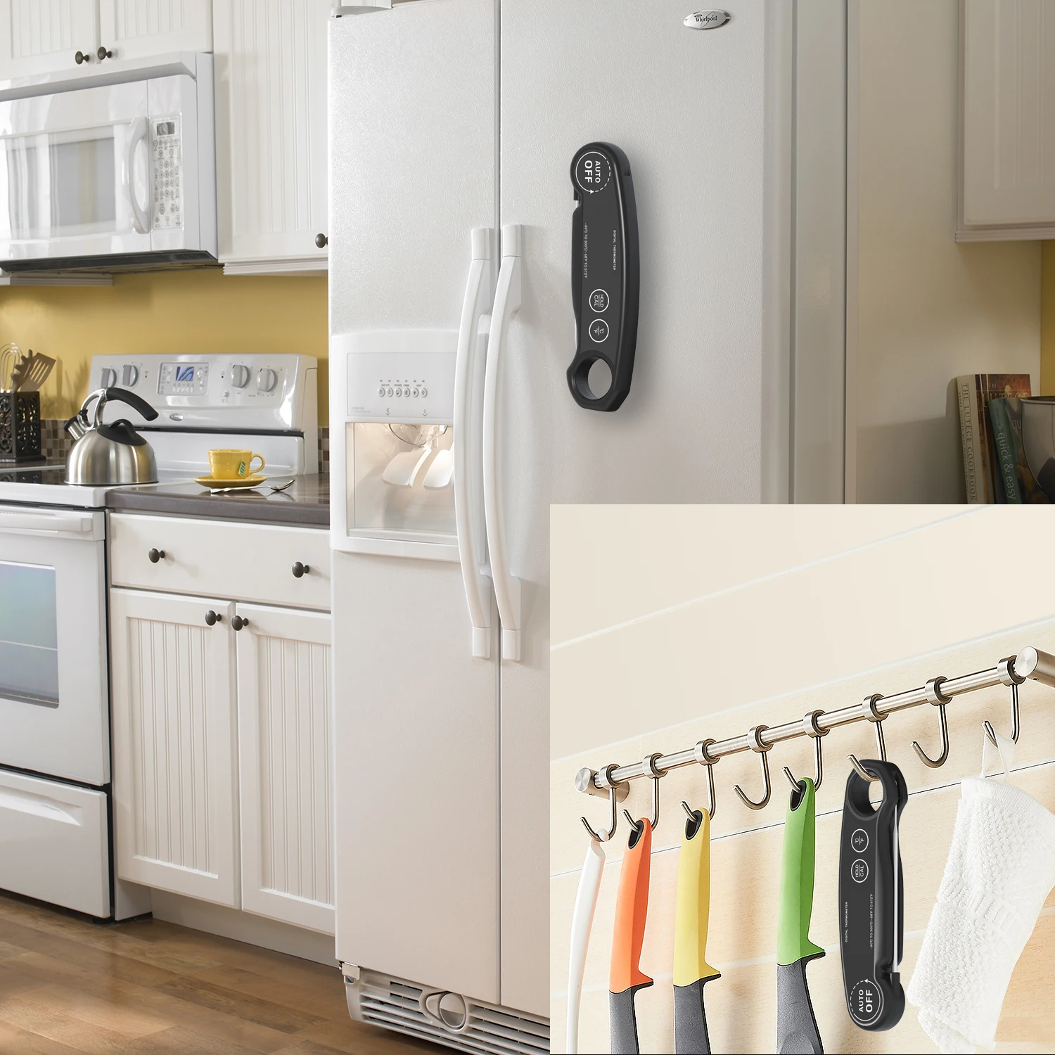 Goldgood 2023 digital meat thermometer rechargeable battery waterproof thermometer with LED display