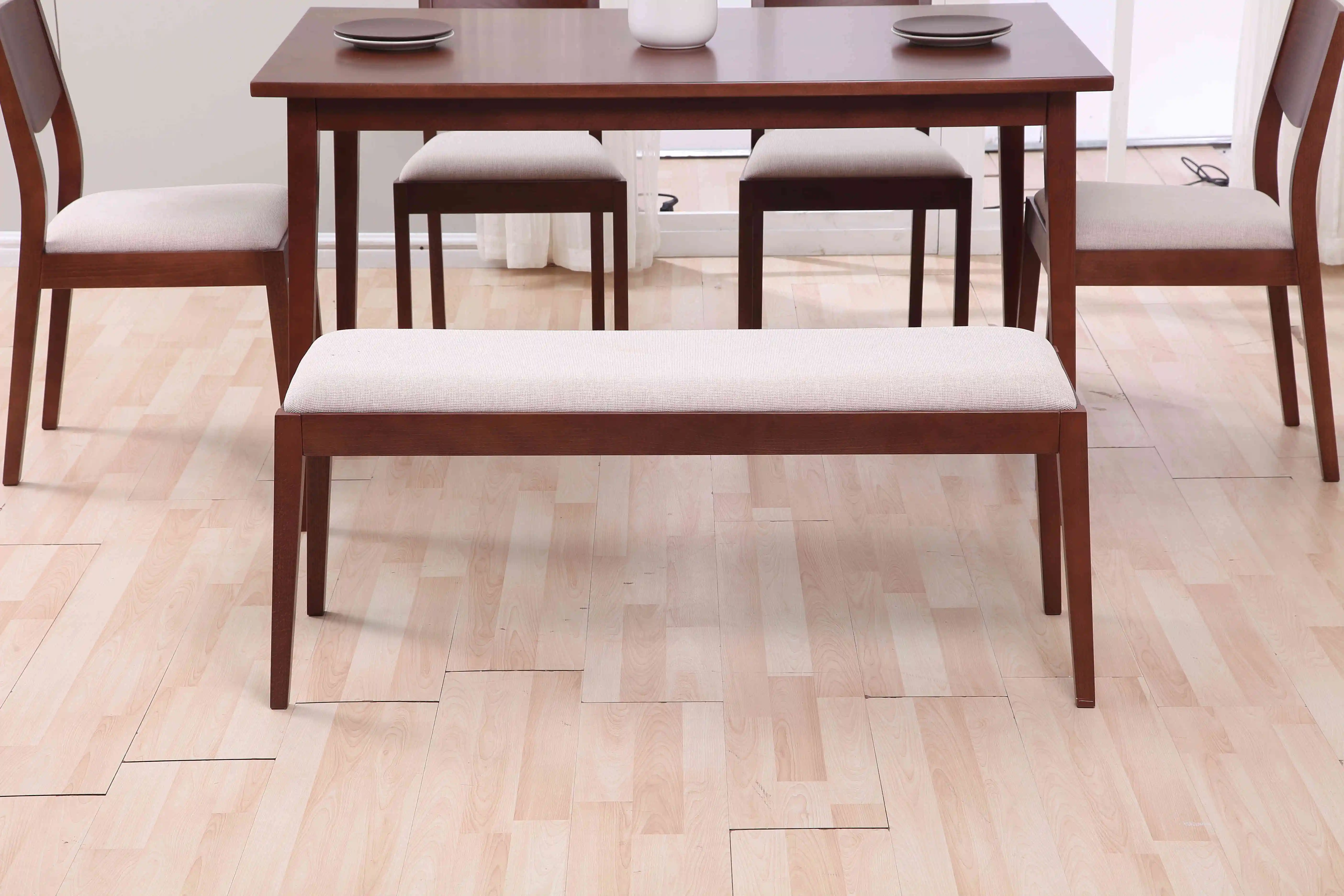 Modern design dining room furniture sets 2-seater backless fabric or PU covered solid wooden Bench