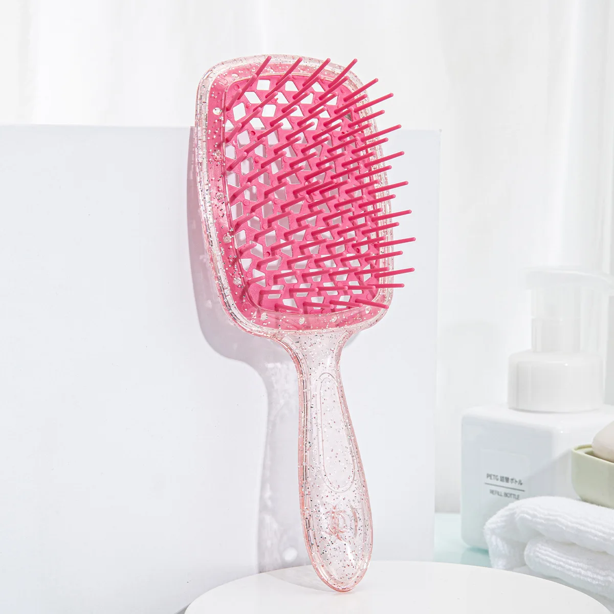 Factory Wholesale Hair Brush Multicoloured Bling Hair Brush Super Comfortable Plastic Hair Comb For Women Girl