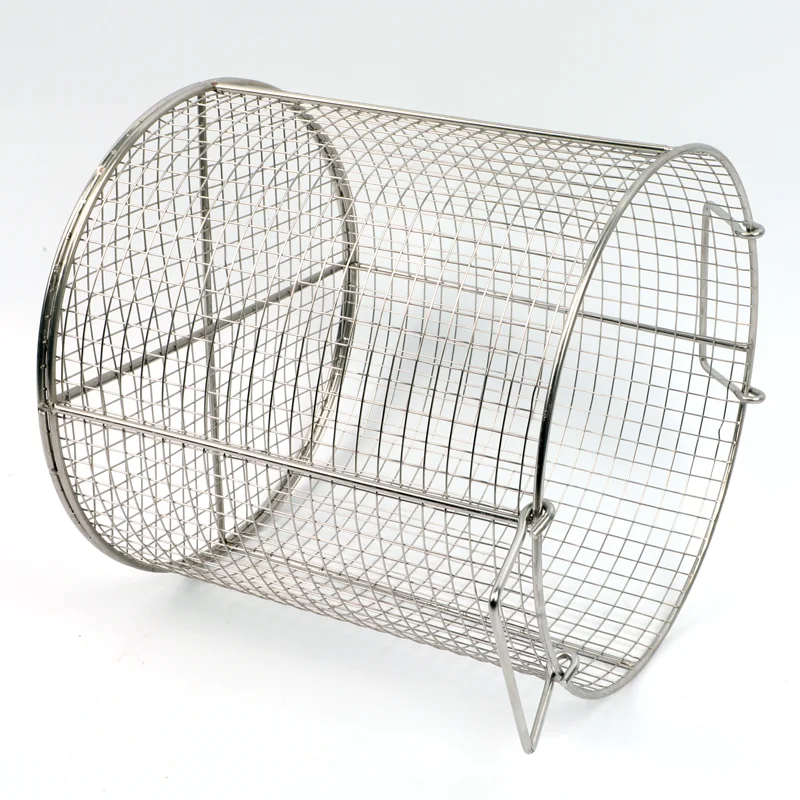 Customized food grade stainless steel wire mesh round basket for filter and storage
