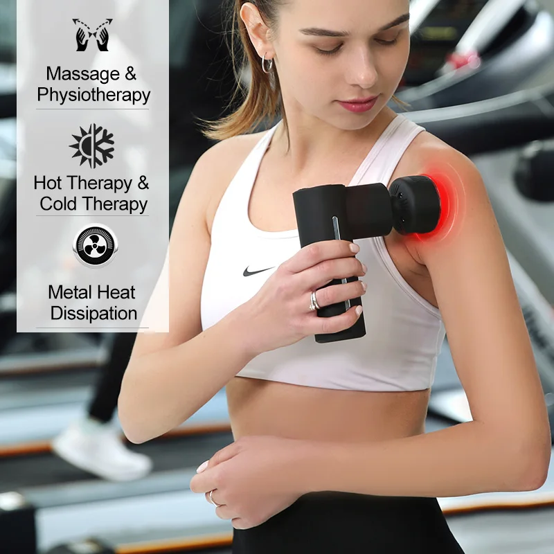 New Heating and cooling massage gun 3200rpm Handheld Percussion Muscle Massager with 2400mAh Battery and Type-C Charging