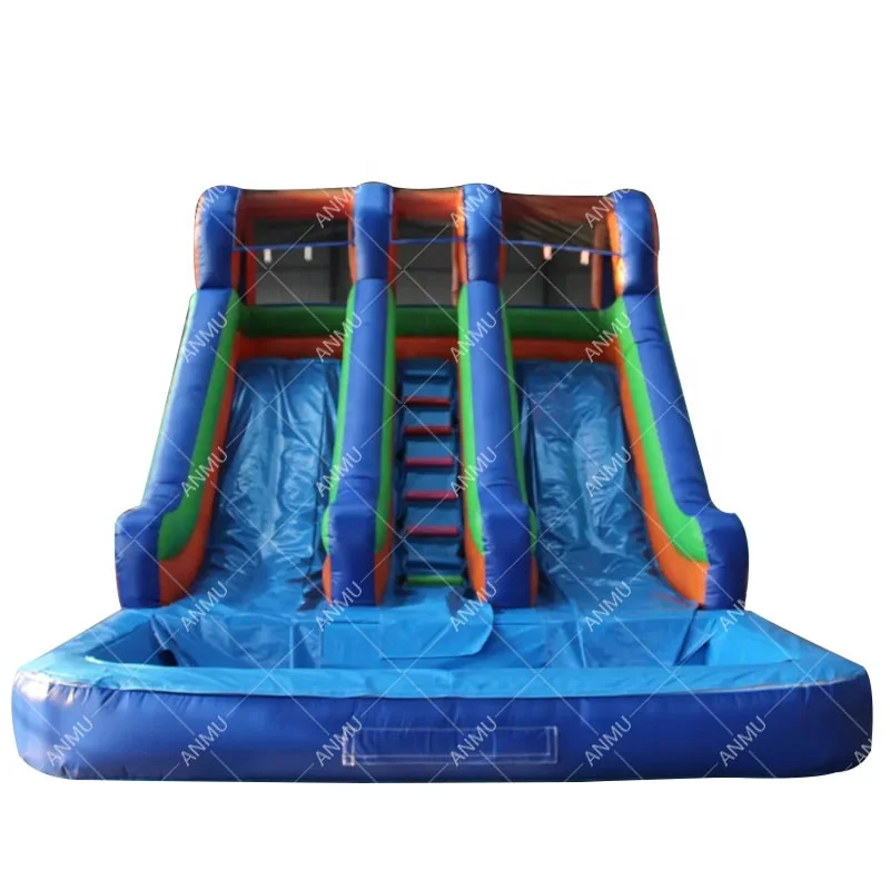 Double lane inflatable water slide Bouncer jumping castles slide inflatable water slide pool