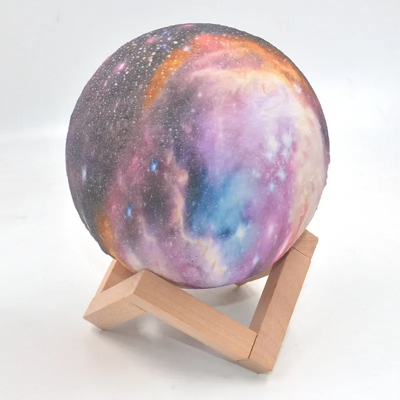 8cm room decor gift  remote touch control star night light home decoration 3d 16 colors table customized moon lamp