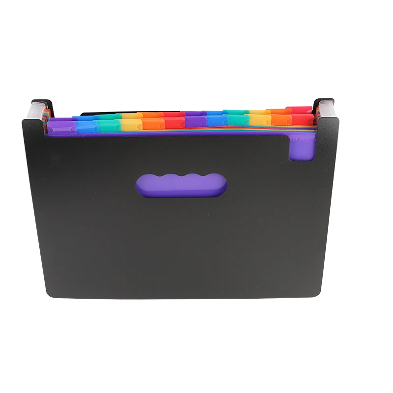 Custom Transparent Rainbow Expanding File Folder Accordion File 24 Pockets Organizer With Tag Large Capacity Wallet For School