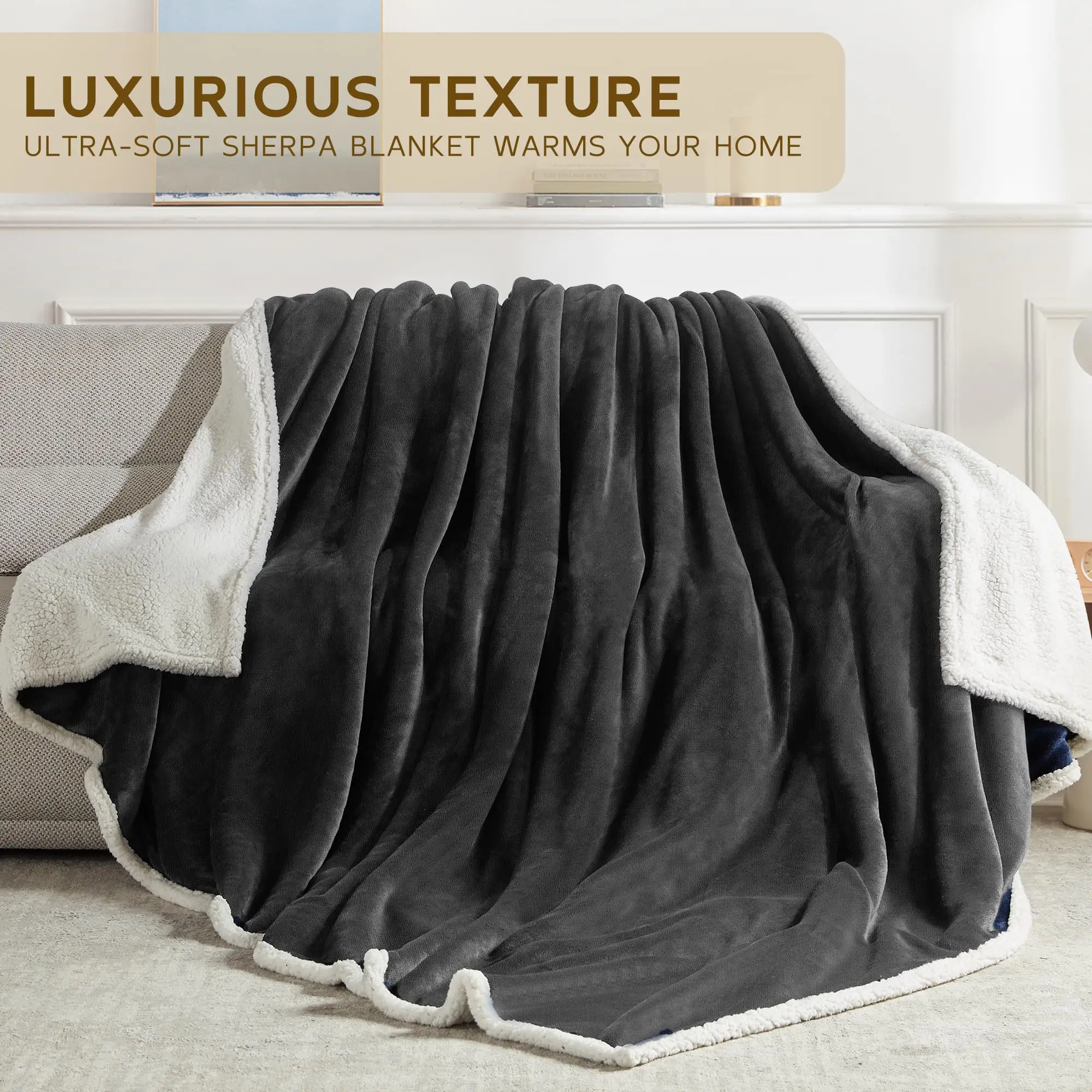 Wholesale Super Soft Warm Double Layer  Plush Lamb Wool Throw Blanket Thick Flannel Fleece Sherpa Blankets Full Size for Winter