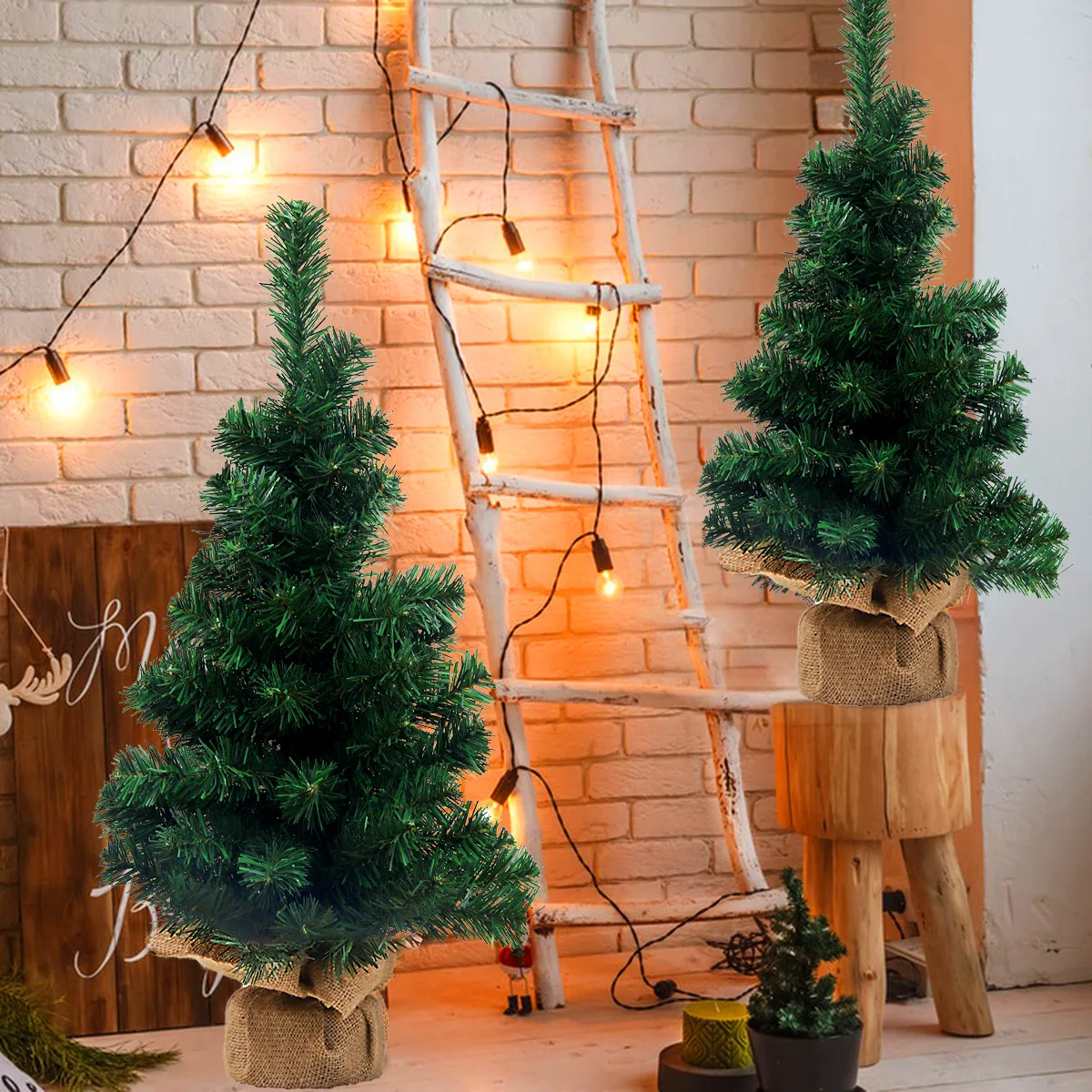 High Quality Green Pvc Xmas Tree 40 Cm 60 Cm Home Party Christmas Tree For Decoration Mini Christmas Tree With Lights