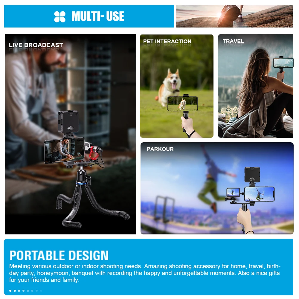 APEXEL Smartphone Vlogging Microphone Light Kit Blogger Full Vlog Kit for YouTube, Tiktok, Live Steam