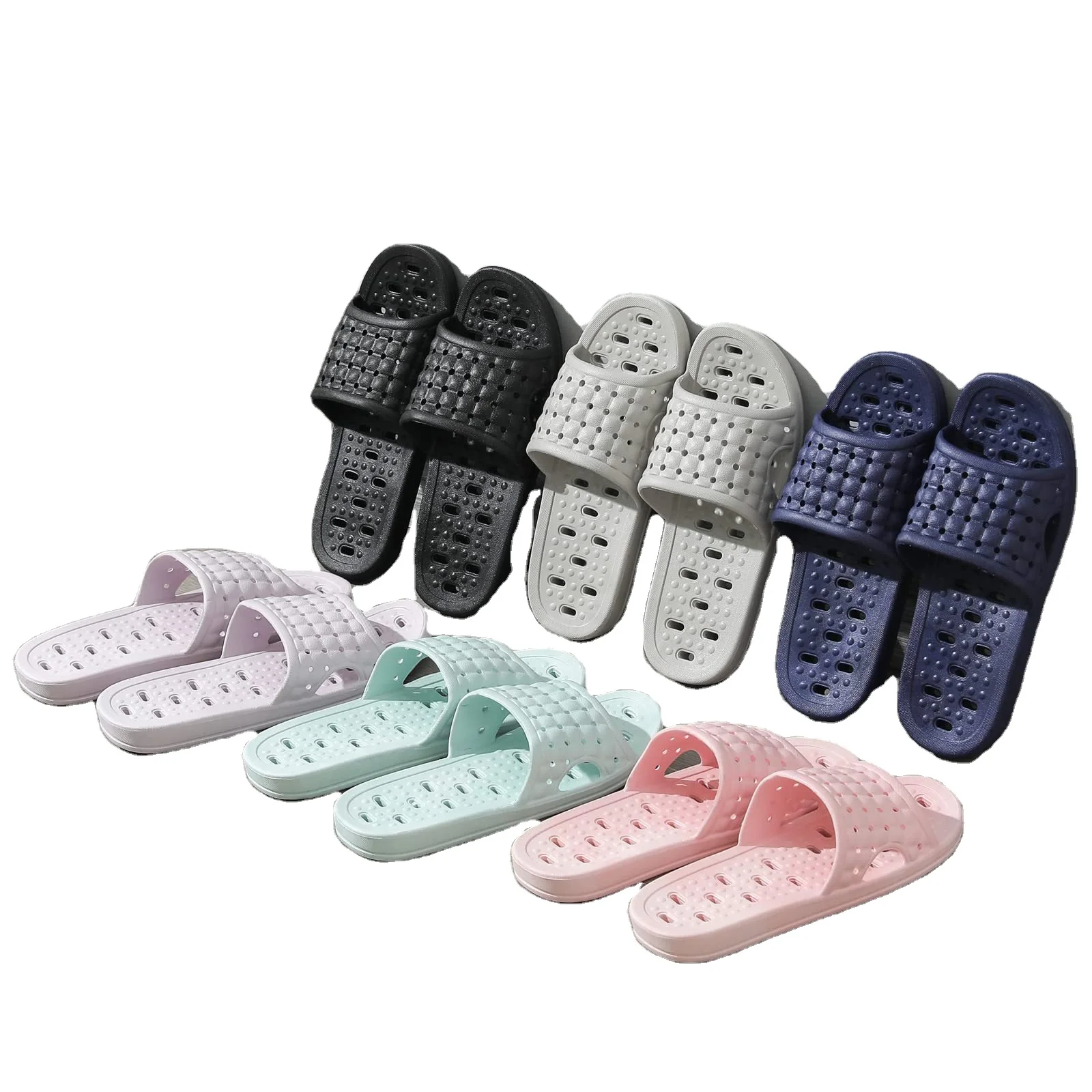 Drain Slippers Bathroom Shoes  Shower Shoes PVC Lightweight slides slippers