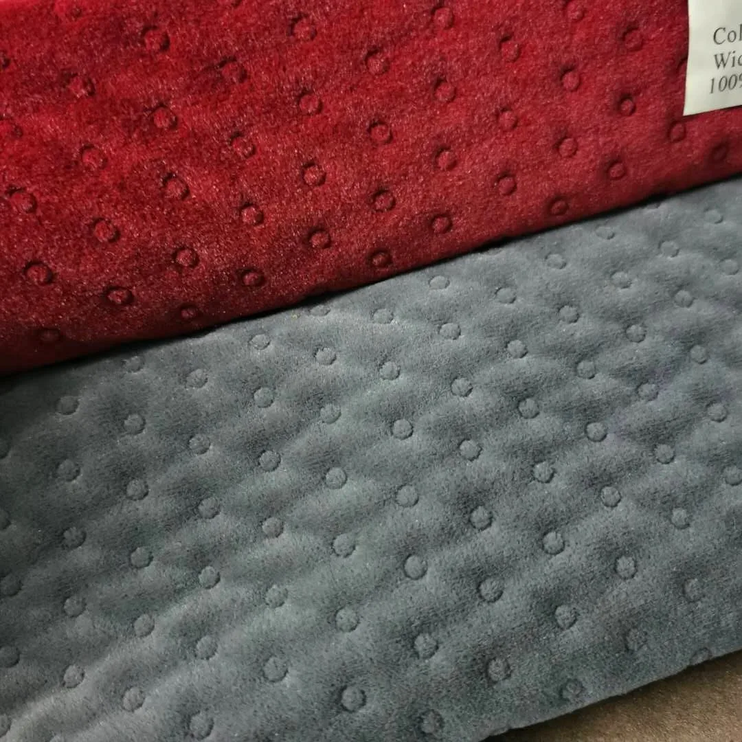 pleated fabric quilt velvet furniture minky fabric for home textile upholstery sofa bed