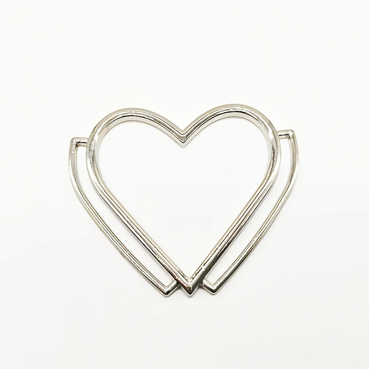 Customized Designer Metal Lightweight Swimwear Bra Connector Buckle Hollow Heart Ring Bikini Buckle Underwear Buckle For Women