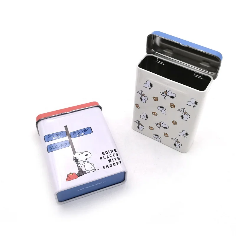 Customized flip metal tin box packaging cartoon poker card tin box packaging cigarette metal packaging box