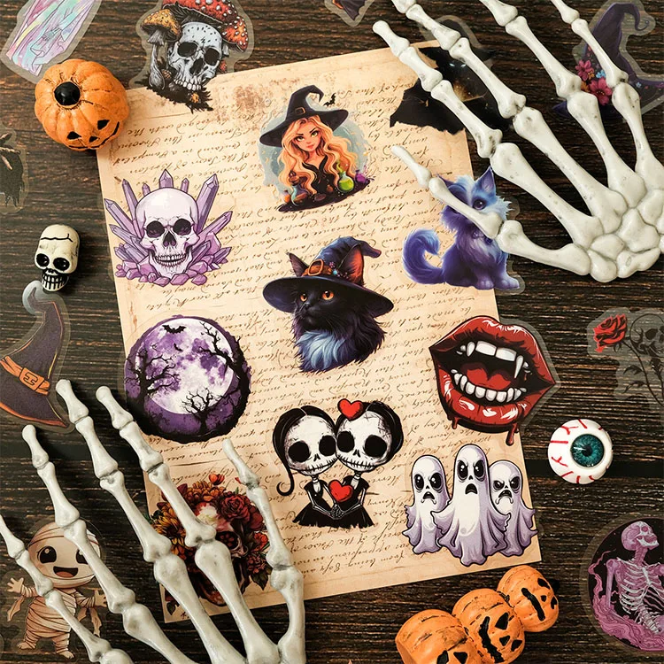 Wholesale 50 Halloween themed party ghost house bat wall cards, interior decoration postcards, holiday wall cards