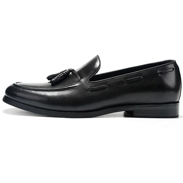 Soft Leather Loafer Shoes Men Fashion Breathable Casual Flat Leather Black Shoes Brown Wholesale China Shoes