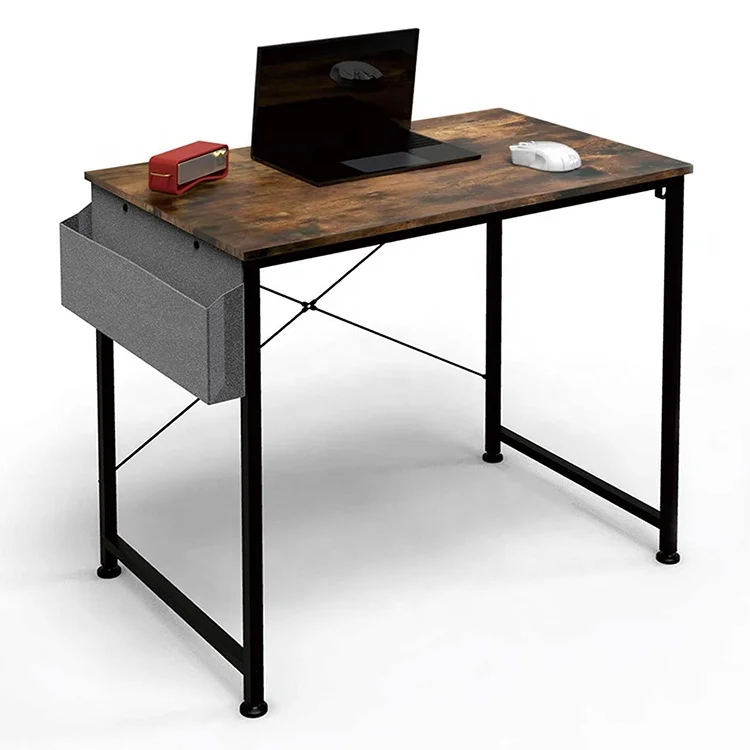 Writing Desk Laptop Table with Storage Bag and Headphone Hook for Home, Office