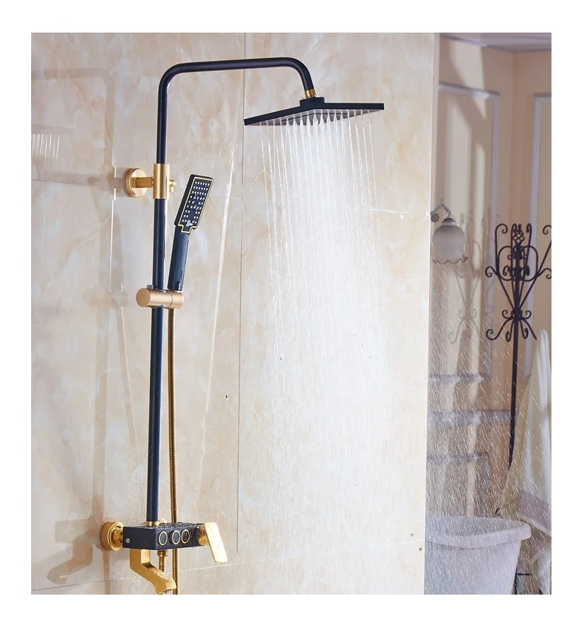 New Fashion Light Luxury Modern Over Head Shower Set ABS Square Shower Set