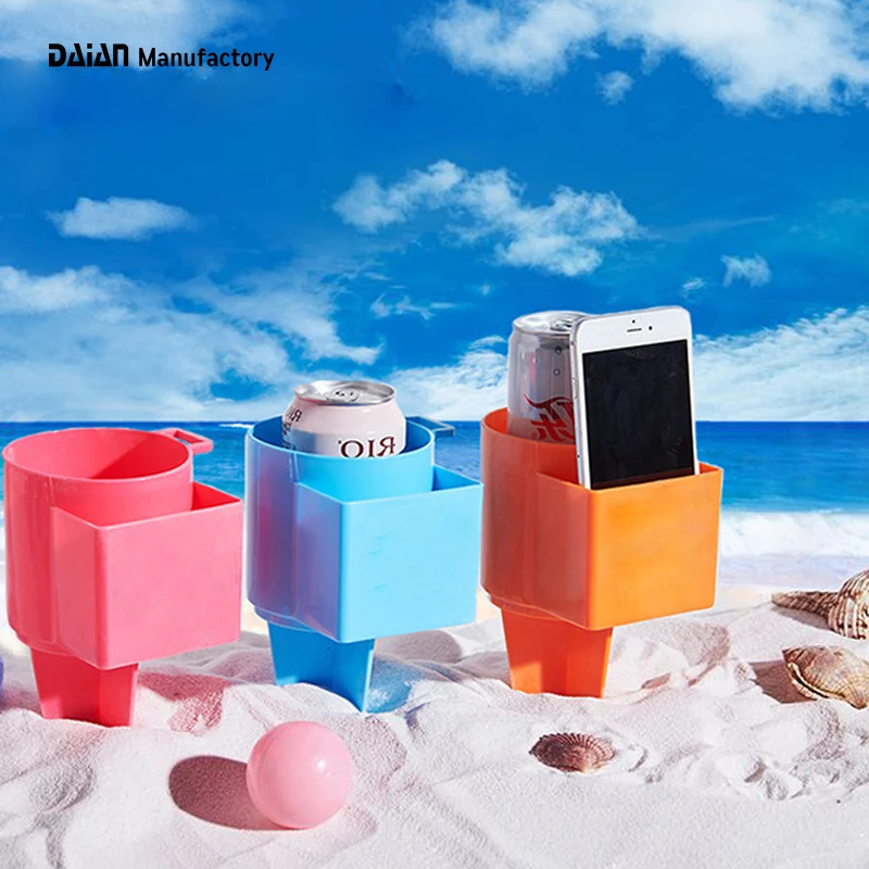 Daian Factory Hot Selling Double Wall Plastic ABS Beach Cup Sand Cup Holder