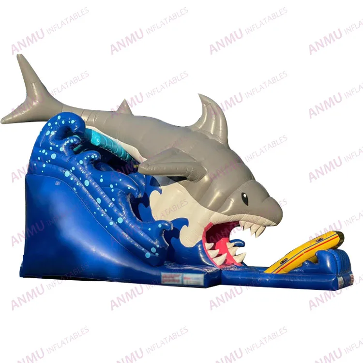Commercial grade tobogan inflable bouncing bouncer bouncy castle waterslide bounce house inflatable shark water slide