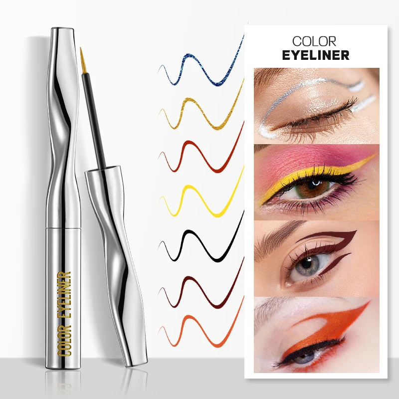 Custom logo Smooth Long-lasting Eye Liner Waterproof Pigment Green Brown Black Pen Women Fashion Color Eyeliner