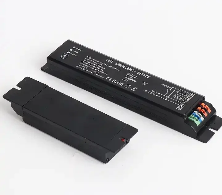 60W Dimmable 24V KVI Emergency LED Driver 3-Hour Emergency LED Lighting Aluminum Material 12V Input Voltage 3A Output Current