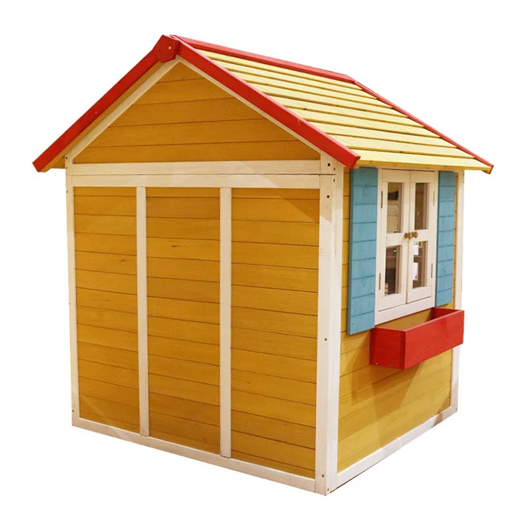Best Christmas Gift Garden Small  Cubby House for Kids Outdoor Wendy Wood Playhouses With Flower Planter