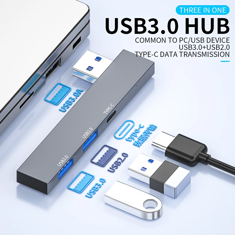 Good Price Three In One Type C Date Transmission Usb 3.0 Hubes Docking Station