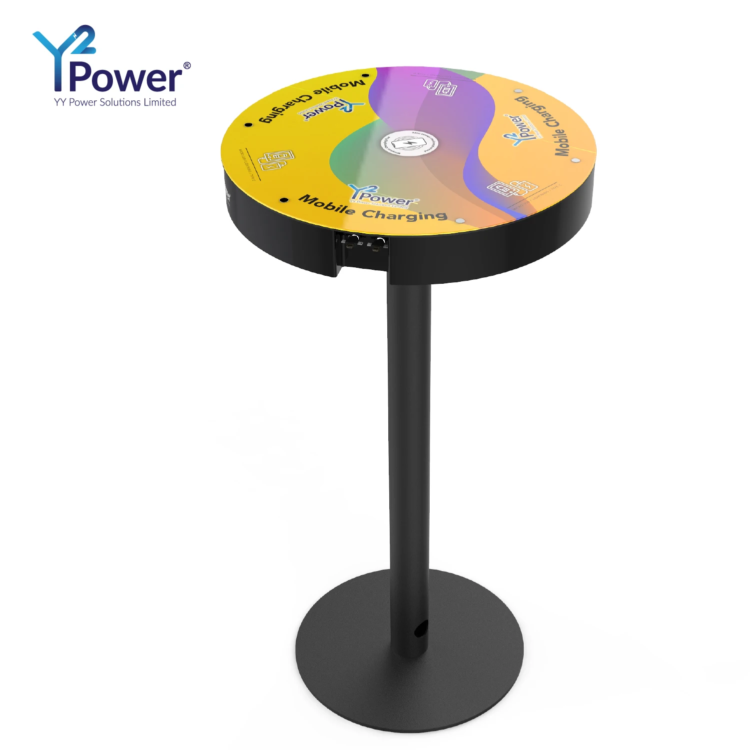 Y2Power Рио мощность зарядки стол со стеклянной столешницей и беспроводного зарядного устройства и кабели для зарядки PT-R007-Y2