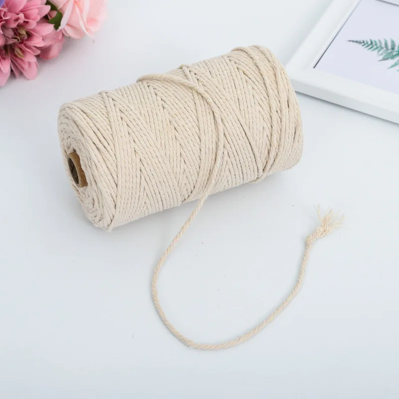 Cotton macrame cord natural colour 3mm 4mm 5mm 6mm 8mm 10mmTwisted