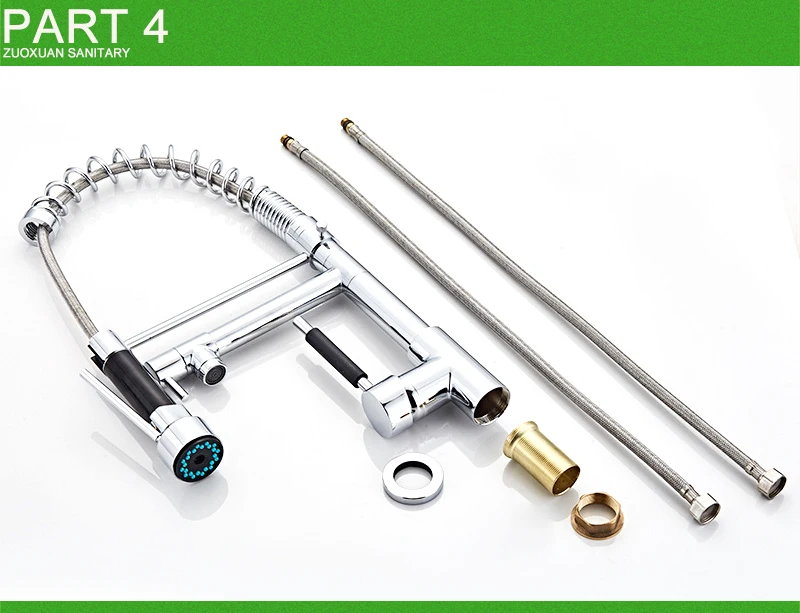 Zuoxuan Modern C Thermostatic Single Handle Pull Down Sprayer Kitchen Mixer Sink Kitchen Tap Faucets