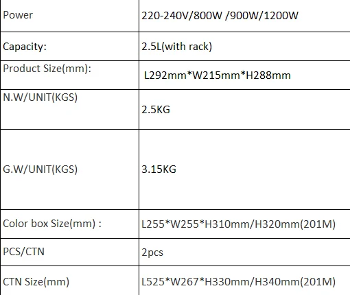 Electric air Fryer 2.5L without oil fryer air