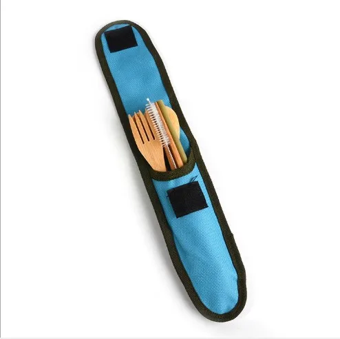 Natural bamboo knife fork and spoon with package bags for picnic