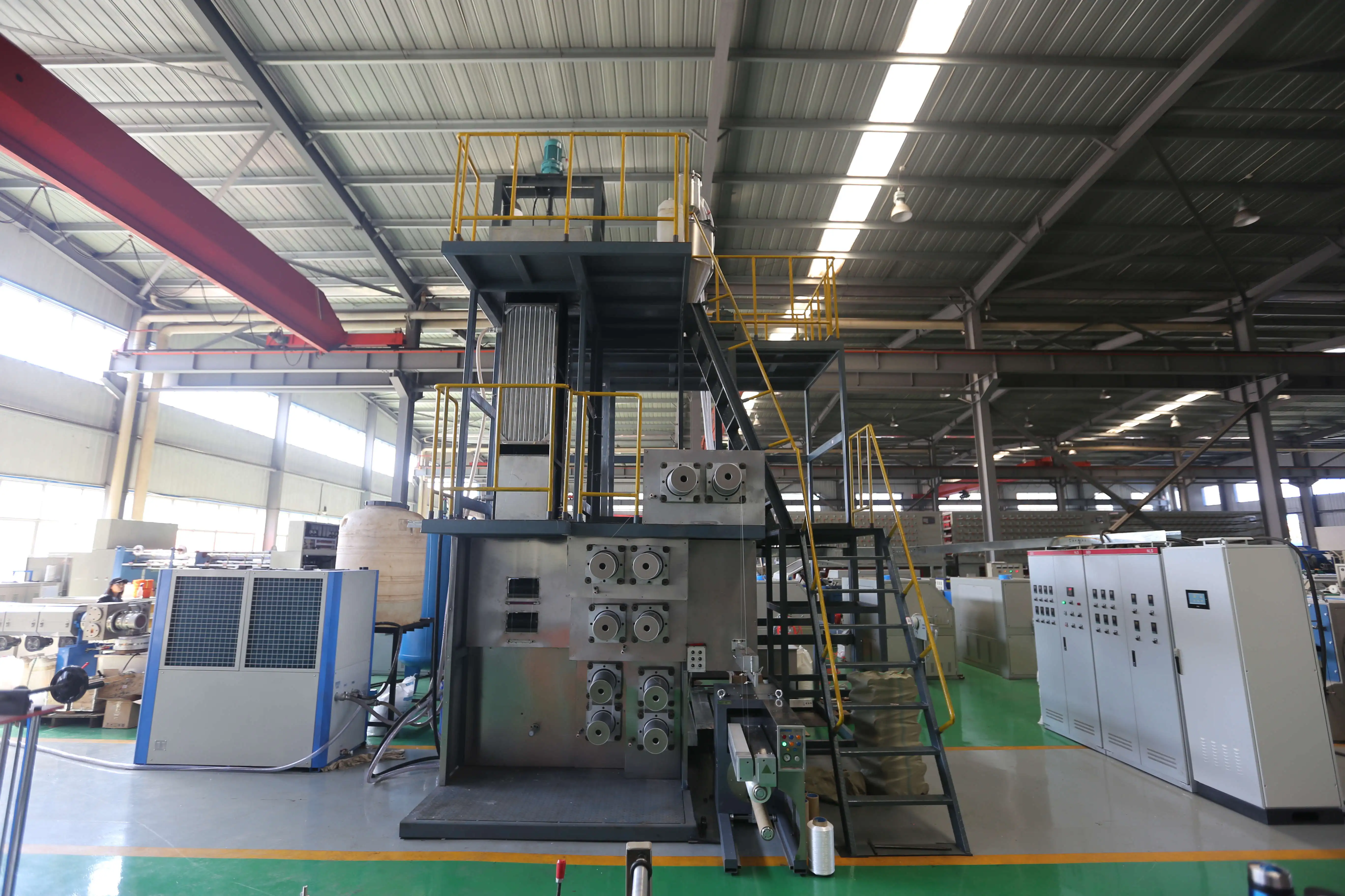 FDY spinning line for pp multifilament yarn extruder production
