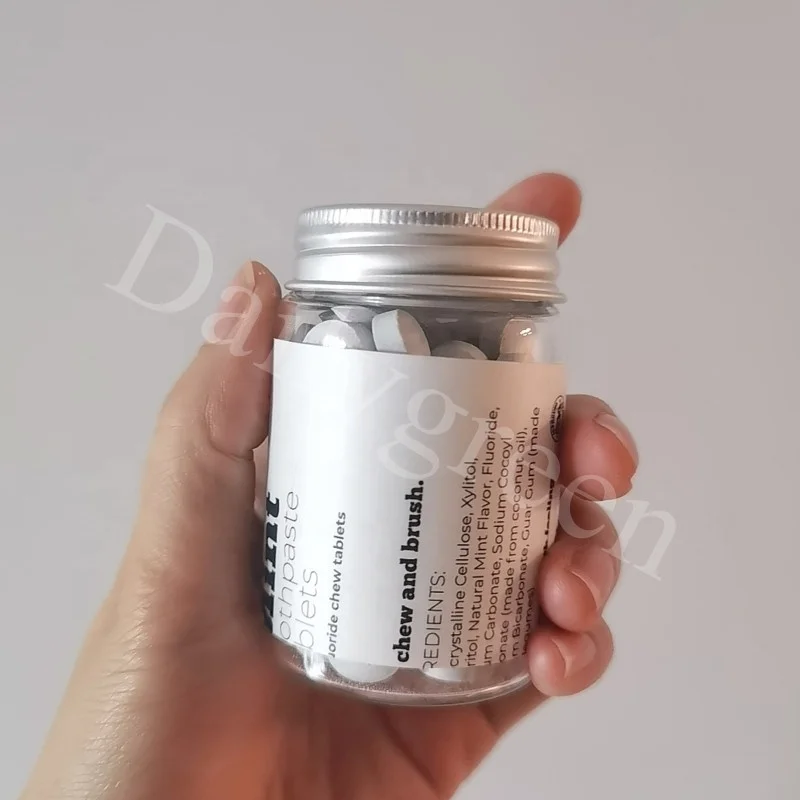 Travel Toothpaste Tablets Natural Watermelon Flavor Fluoride Free Plastic-Free