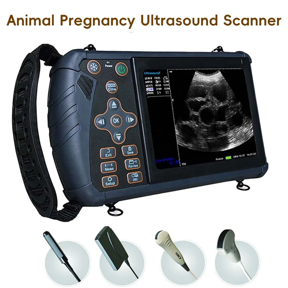 Veterinary Ultrasound Machine Pregnancy Portable Vet Handheld Scanner B-Ultra Sound Convex Probe for Cattle Pig Goat Horse