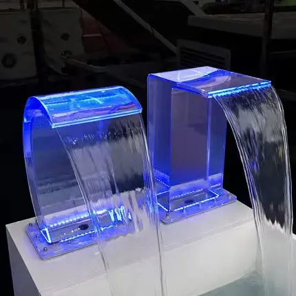 2022 Poolux High Quality Factory Price LED Glowing Pool Shower Acrylic Waterfall
