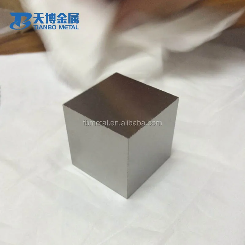 10*10*10mm Polished Surface 99.95% Pure tungsten cube for toy cars balance weight manufacturer from baoji tianbo metal comp