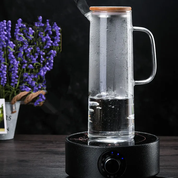 Cheap Price Original Factory Glass Water Pitcher Glass Jug Cups With Wood Tray Sets Manufacturers