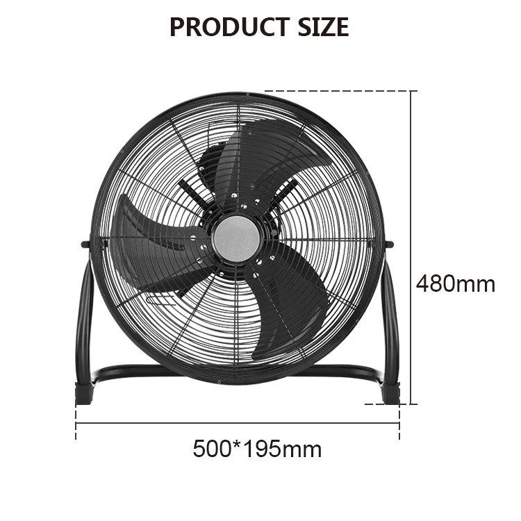 High Quality Standing Big Powerful Metal Stand Electric Cooling Ac Copper Motor Pedestal 14Inch Floor Fan