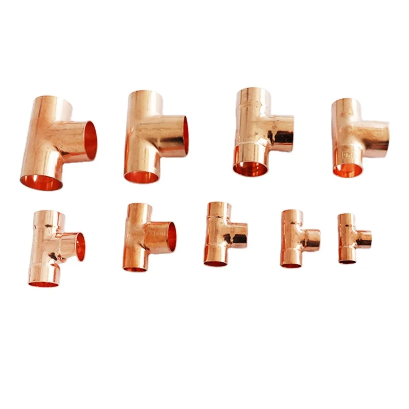 Copper Brass Plastic Pipe Fittings for Refrigeration Various Sizes-50mm 30mm 14mm 12mm 10mm Tees Model Casting Technics