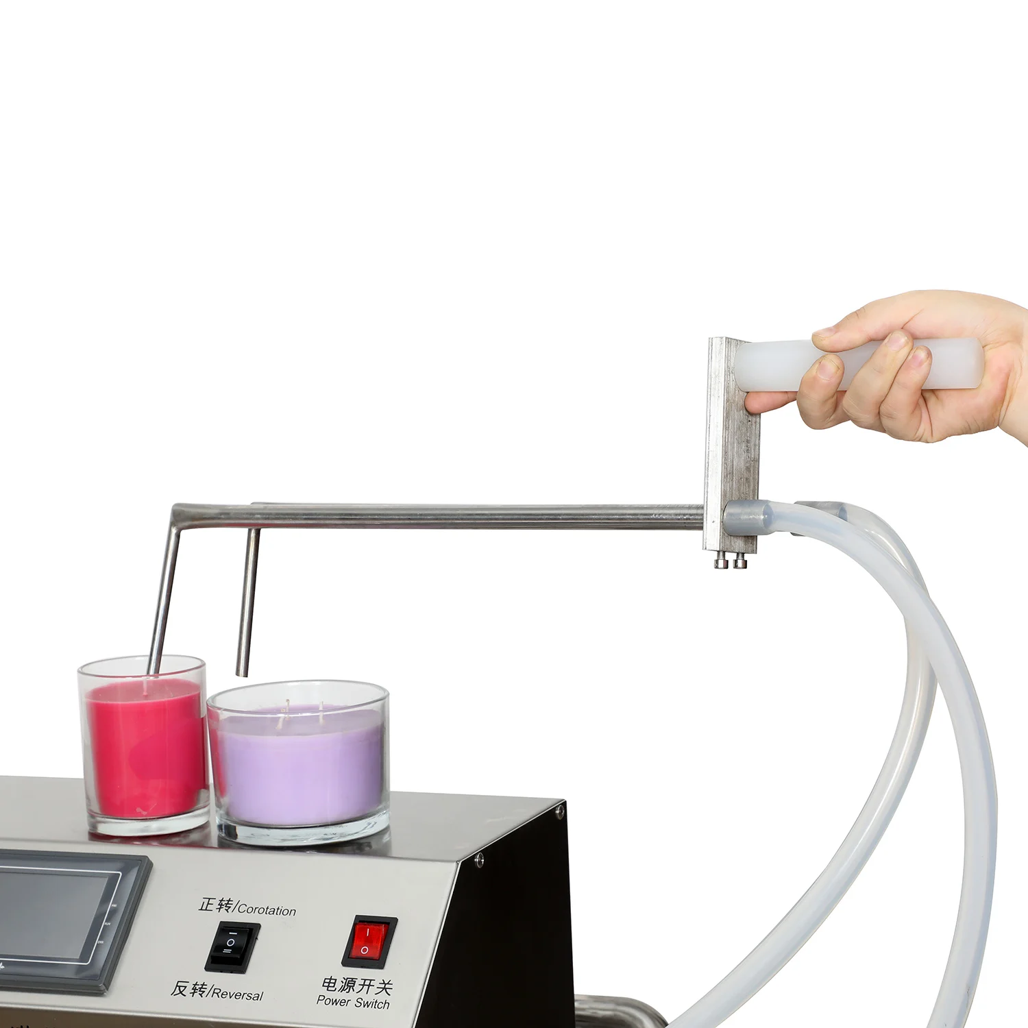 Semi Auto Soy Paraffin Wax Filling Machine Candle Make Machine Coconut Double Pump Honey Small Oil Tealight Cup Pour Equipment