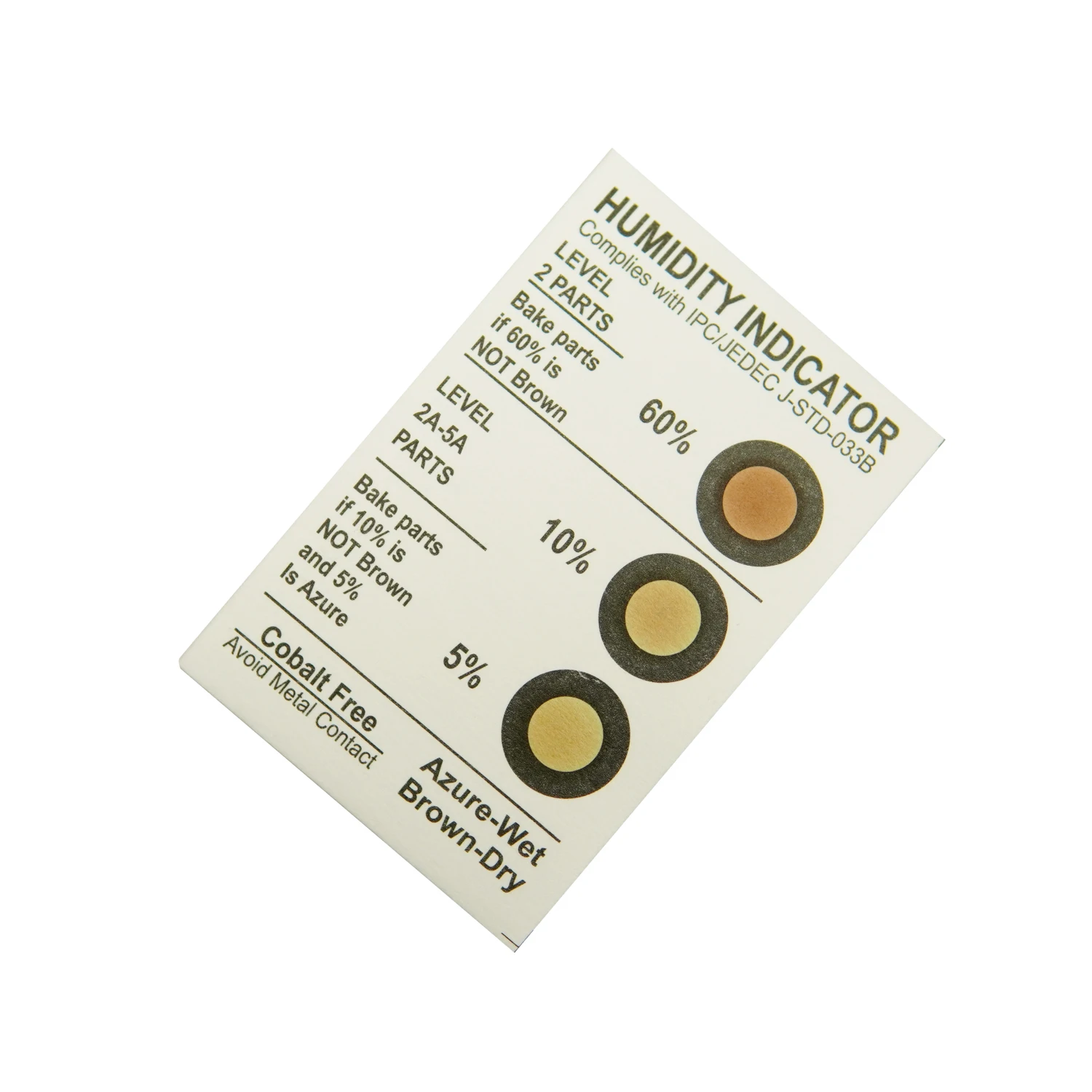 Factory manufacturer supplier 3 spot indicate silica gel moisture label humidity indicator card at the wholesale price
