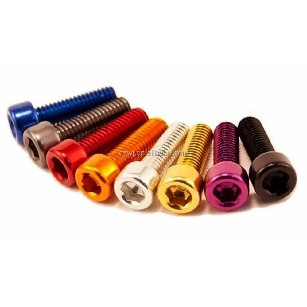 Gr2 Gr5 Hex cap titanium screws nuts and bolts Titanium Alloy Steel Anodized Serrated Flange hex nut stud anchor bolt and nut