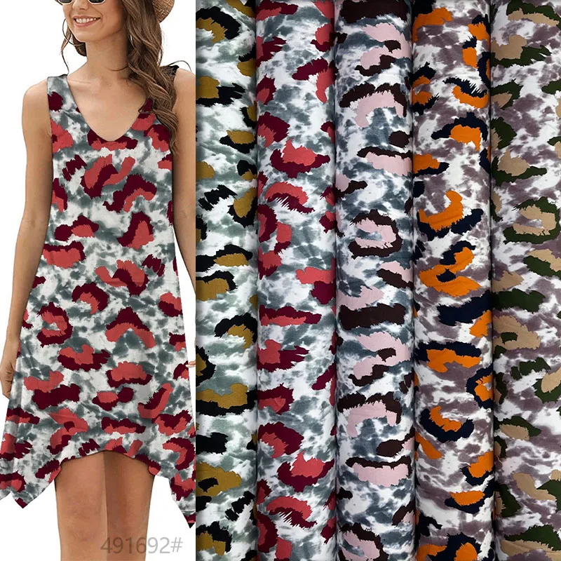 Stock Lot Printed Spun Rayon Fabric Woven Floral Digital Print 100% Viscose Rayon Fabric For Dress