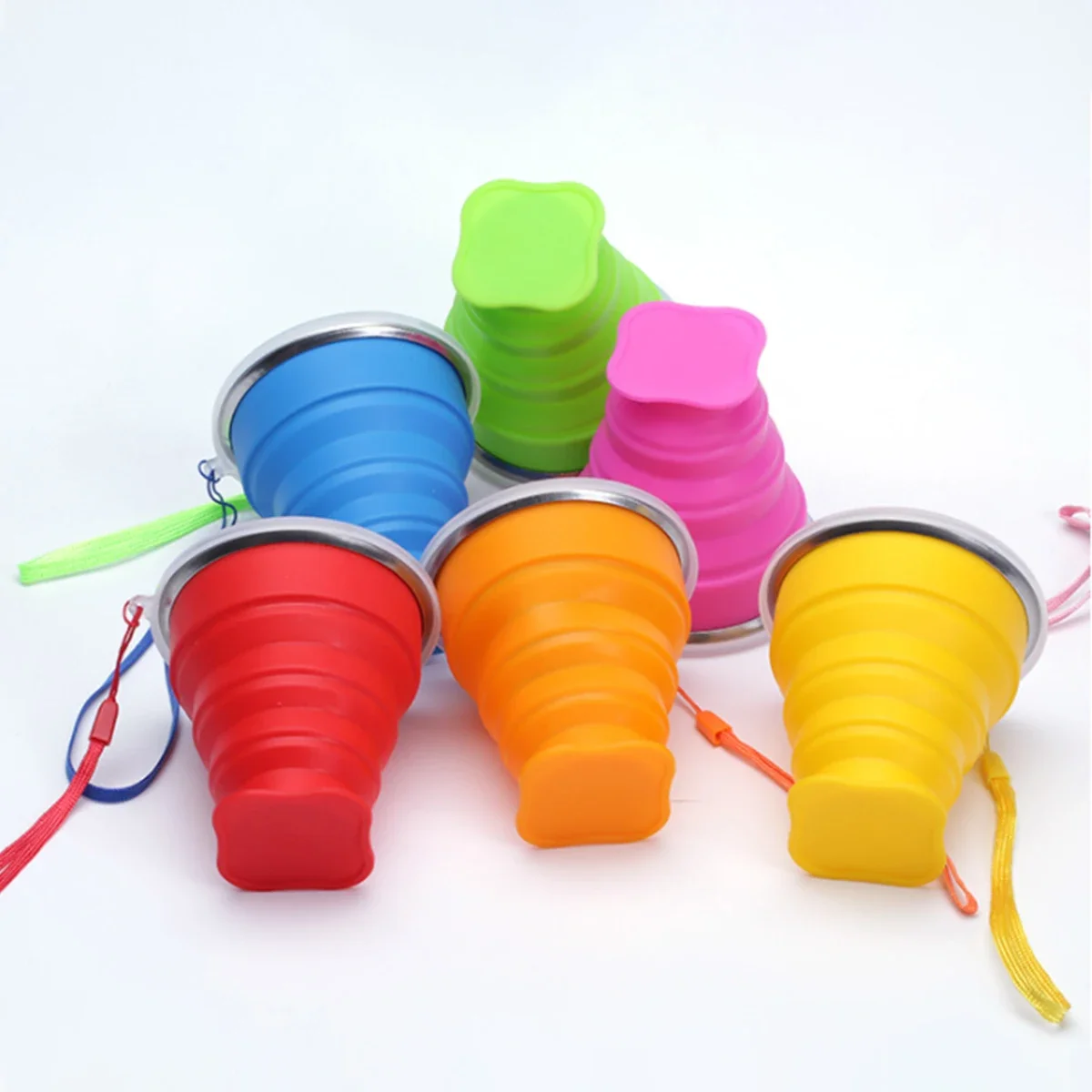 200 Ml Folding Portable Silicone Reusable Coffee Cup Creative Travel Portable Folding Drinking Cup With Cover