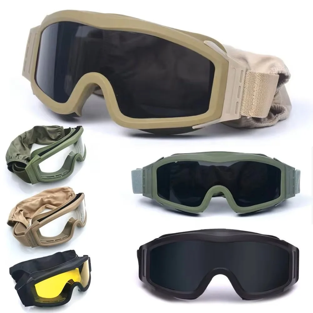 SONICE Upgrade New Durable Anti-Dust Windproof Riding & Sports Sunglasses 3 Lens Cycling Eyewear Tactical Glasses