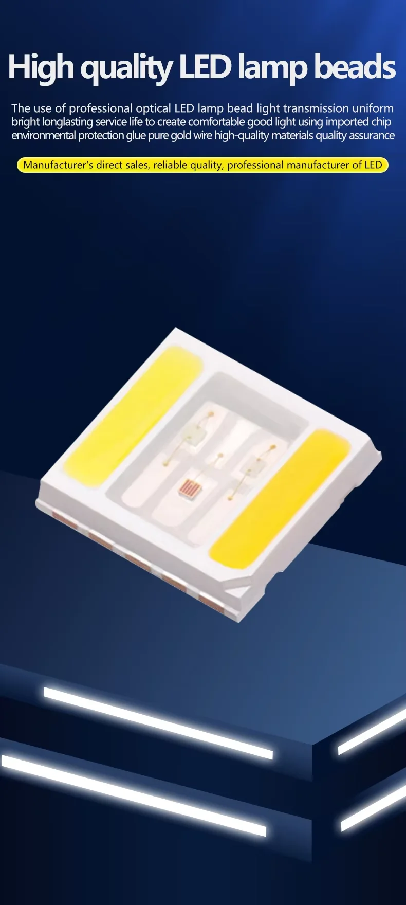 5050 RGB SMD LED Red Green Blue SMT LED PLCC-6 3-Chips Light Emitting Diodes Lamp Bead For Car, Boat, Bike